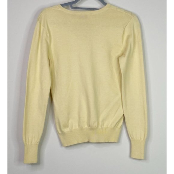 Polo Ralph Lauren Sport Yellow Argyle V-Neck Sweater Women's Size Medium - Picture 2 of 5
